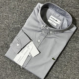 Front view of Lacoste luxury clothing with logo-detail design