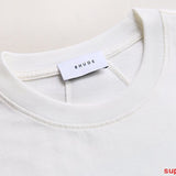 Side profile of Rhude luxury clothing with monogram-inspired silhouette