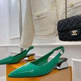 Louis Vuitton Black Block Heel Pumps - Detail Shot of Craftsmanship
