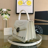 Chic Premium PU Leather Handbag - Smooth Faux-Leather Exterior | Women's Everyday Carry Handbag #1710 - profile view (image 12) of designer-inspired handbag
