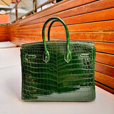 Understated bag shown from front angle