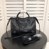 Side profile of structured polished women's handbag – women's luxury handbag