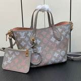  Understated carryall bag carried on shoulder
