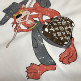 Front view of Louis Vuitton cotton t-shirt with runway-inspired design