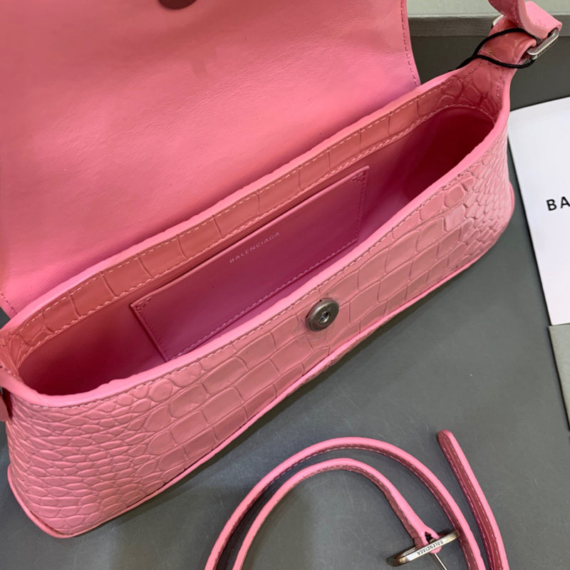 Bold Faux Leather Handbag - Polished Finish | Women's Premium Handbag #437 - alternate angle view (image 8) of designer-inspired handbag