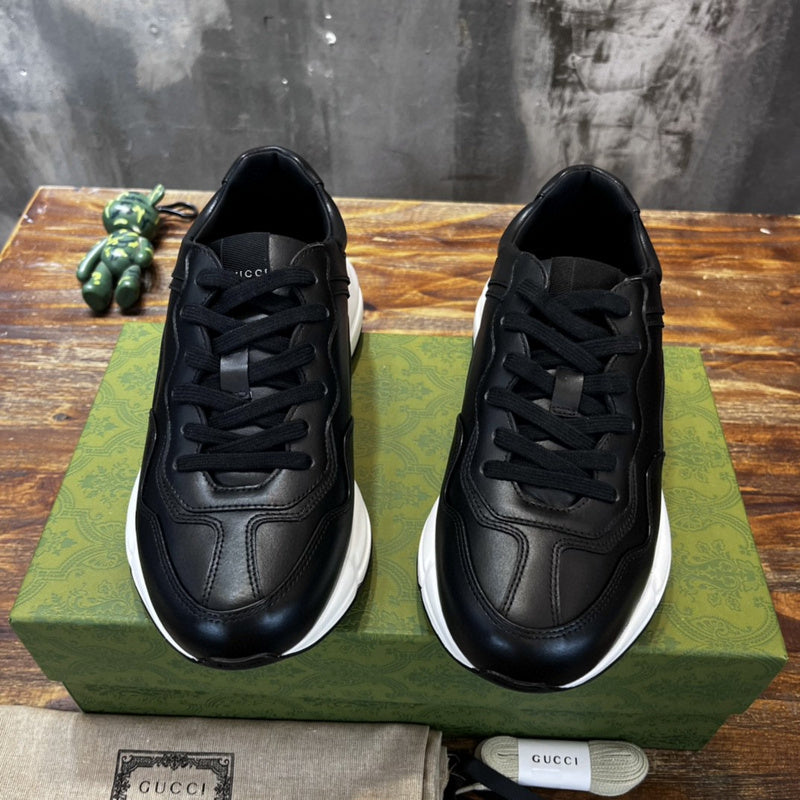 Gucci crisp white luxury sneakers view 8 retro runner design