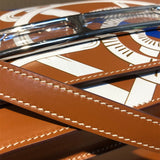 Side view of sculpted structured handbag