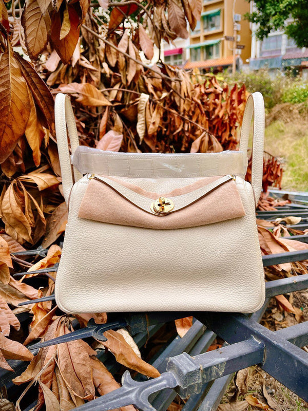 Side view of effortless structured handbag