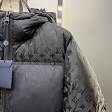 Close-up detail shot of Louis Vuitton luxury clothing with contemporary cut