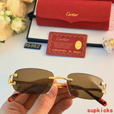 Close-up detail view of Cartier unisex sunglasses