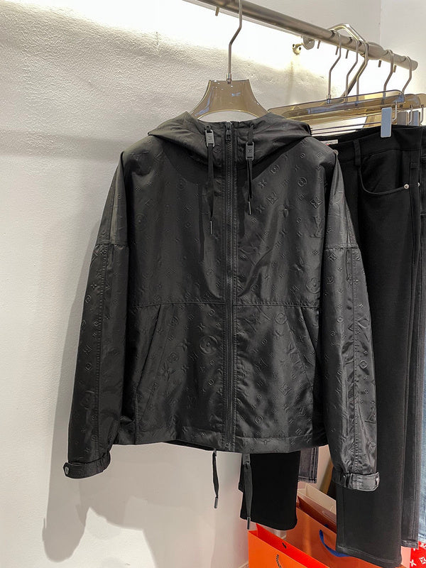 Side profile of Louis Vuitton luxury clothing with relaxed-fit cut