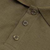 Close-up detail shot of Polo cotton polo shirt with logo-detail design