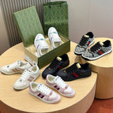 Side profile of Gucci two-tone sneakers streetwear statement look