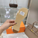 Hermes shoes Style 323 - close-up of classic monogram styling (alternate angle)