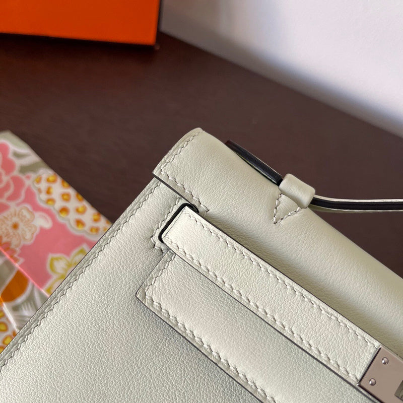 Side view of elegant structured handbag