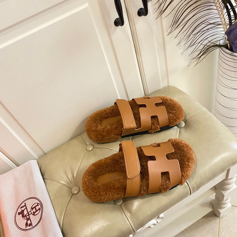 Hermès Chocolate Brown Block Heel Sandals - Lifestyle Styling Shot