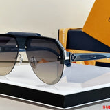 Close-up detail view of Louis Vuitton unisex sunglasses