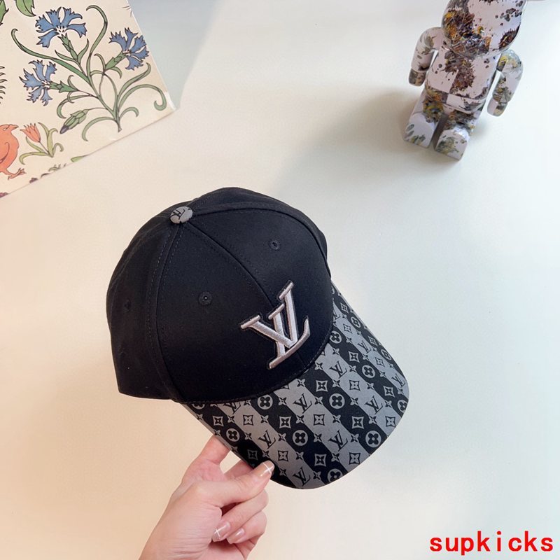 Close-up detail view of Louis Vuitton unisex cap