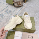 Gucci stone beige luxury sneakers view 5 chunky sole construction