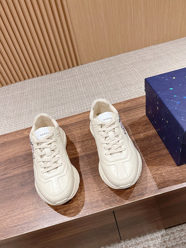 Gucci soft grey luxury sneakers view 11 chunky sole construction