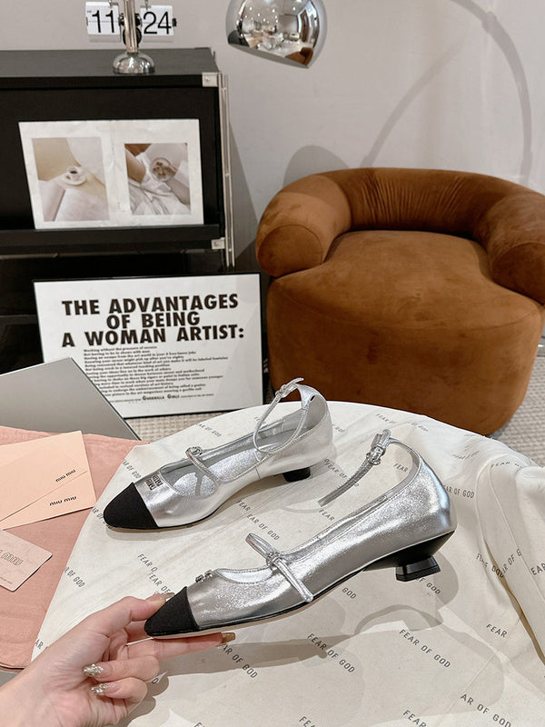 Close-up of Miu Miu shoes craftsmanship