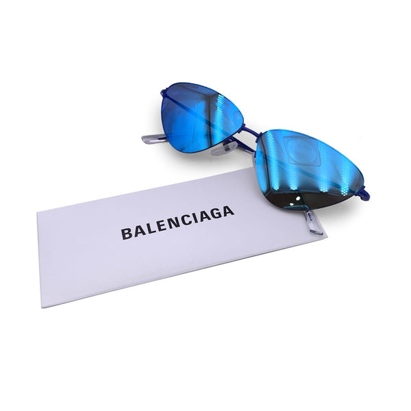 Balenciaga Mirrored Cat Eye Sunglasses Bb0105S 61/12 145Mm — Designer Fashion Sunglasses