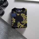 Side profile of Louis Vuitton luxury clothing with label-forward styling
