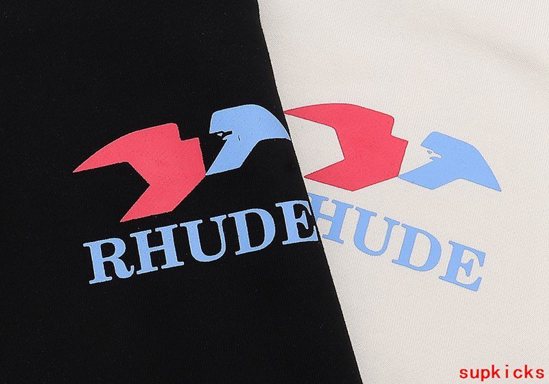 Side profile of Rhude luxury clothing with runway-inspired design