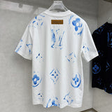 Close-up detail shot of Louis Vuitton cotton t-shirt with streetwear-inspired cut