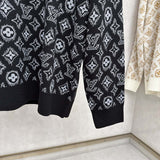 Front view of Louis Vuitton luxury clothing with logo-detail design