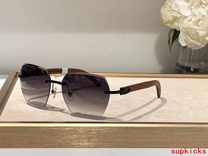 Close-up detail view of Cartier unisex sunglasses