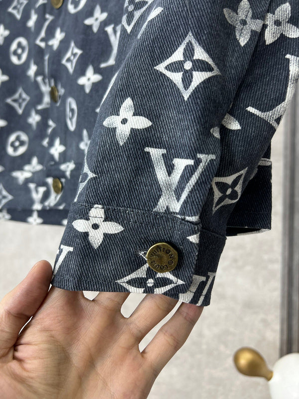 Side profile of Louis Vuitton luxury clothing with runway-inspired design