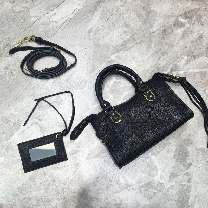Bold Vegan Leather Handbag - Signature Hardware Accents | Women's Everyday Carry Handbag #690 - close-up detail shot (image 3) of designer-inspired handbag