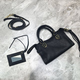 Bold Vegan Leather Handbag - Signature Hardware Accents | Women's Everyday Carry Handbag #690 - close-up detail shot (image 3) of designer-inspired handbag