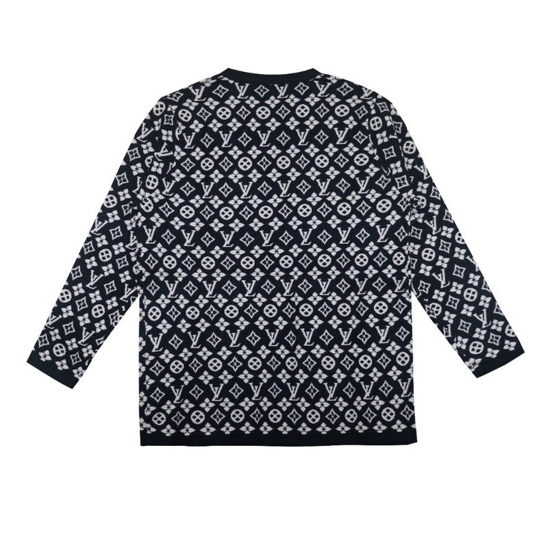 Side profile of Louis Vuitton luxury clothing with logo-detail design