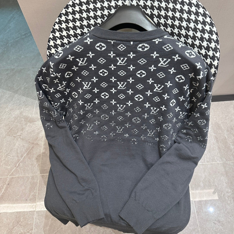 Side profile of Louis Vuitton luxury clothing with label-forward styling