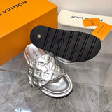 Louis Vuitton White Block Heel Pumps - Sole Detail View