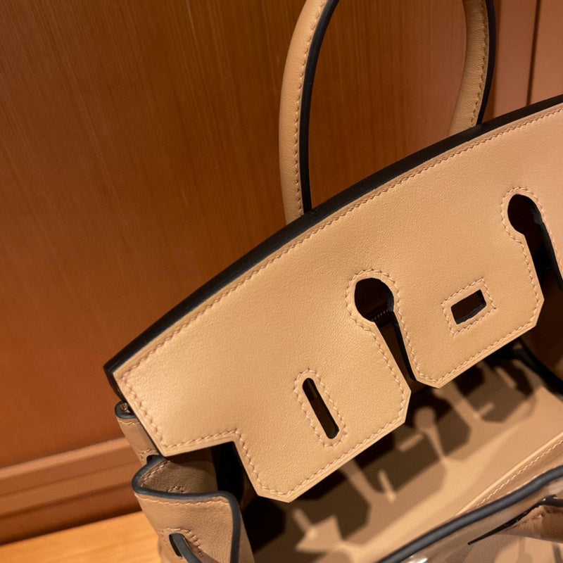 Side view of smart structured handbag