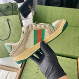 Gucci classic monochrome luxury sneakers view 8 retro runner design