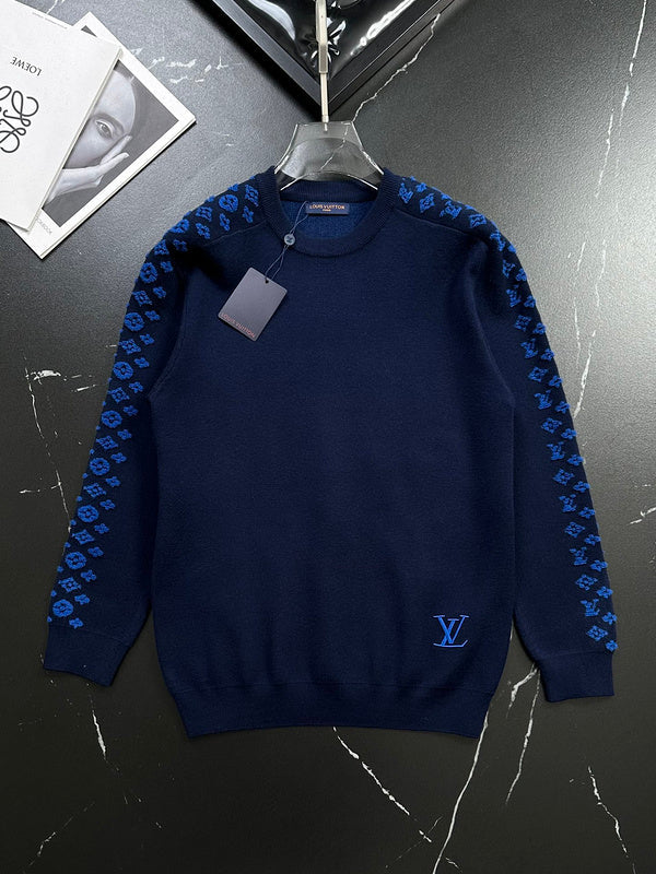 Front view of Louis Vuitton luxury clothing with contemporary cut
