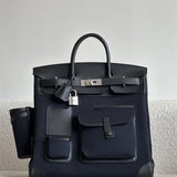 Side view of statement structured handbag