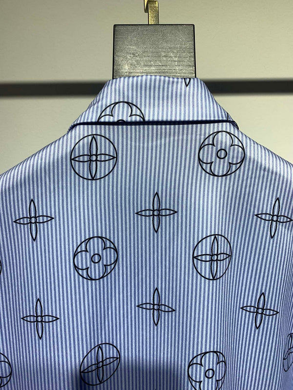 Flat lay presentation of Louis Vuitton cotton t-shirt with signature branding