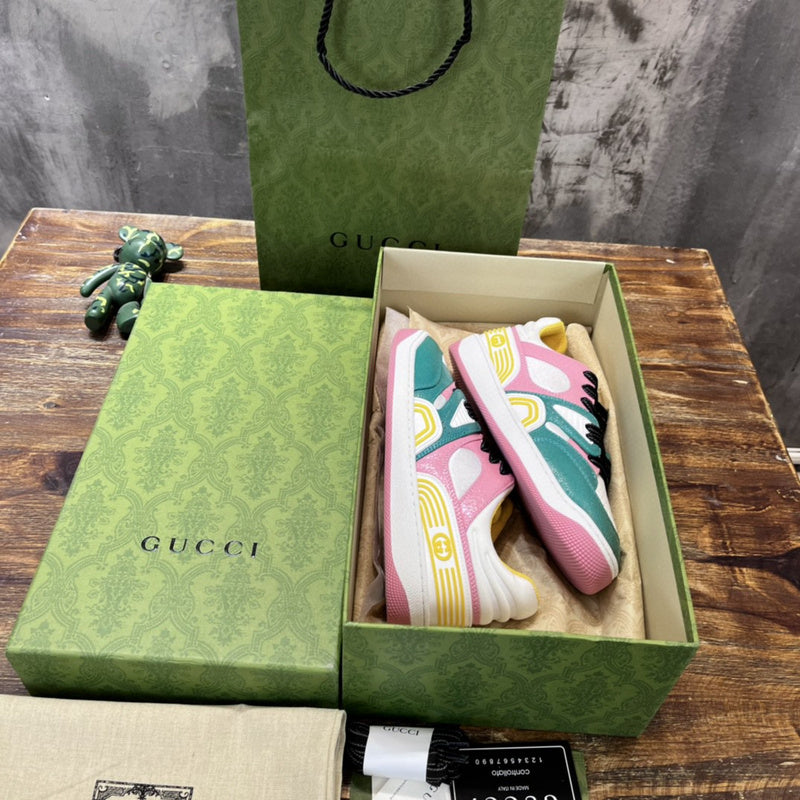 Gucci neutral cream luxury sneakers view 9 signature lace-up style