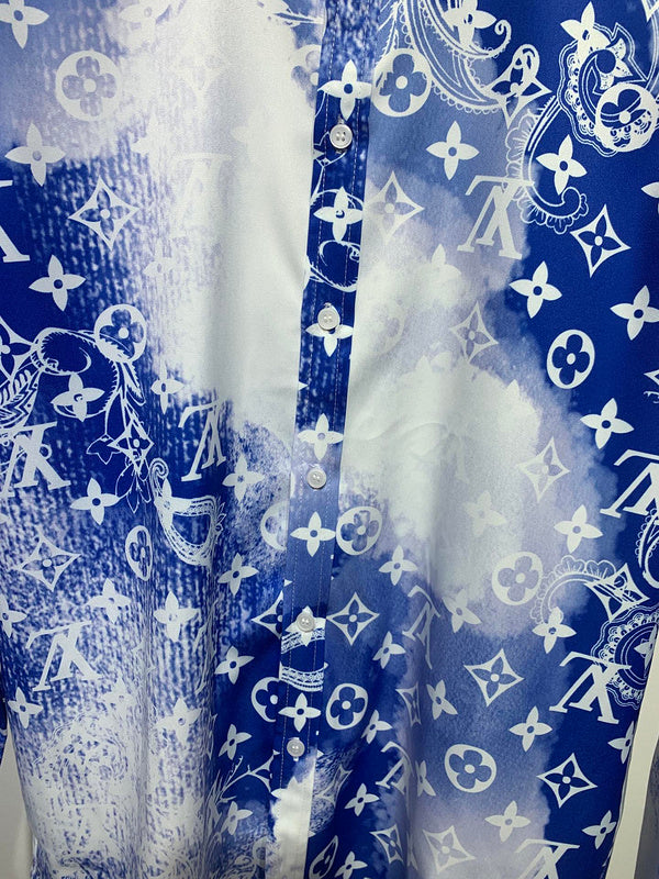 Full styled look of Louis Vuitton cotton t-shirt with signature branding