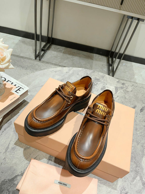 Close-up of Miu Miu shoes craftsmanship