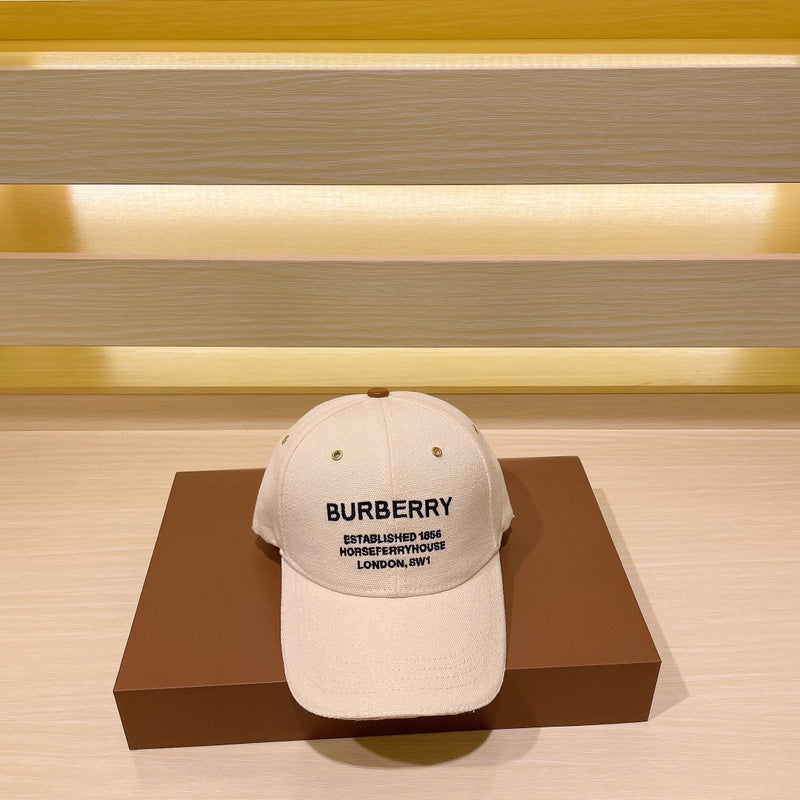 Close-up detail view of Burberry unisex cap