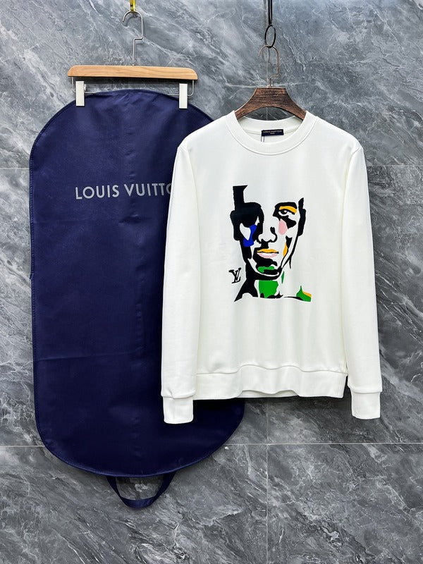 Front view of Louis Vuitton luxury clothing with tailored silhouette