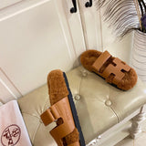 Hermès Chocolate Brown Block Heel Sandals - Toe Detail View