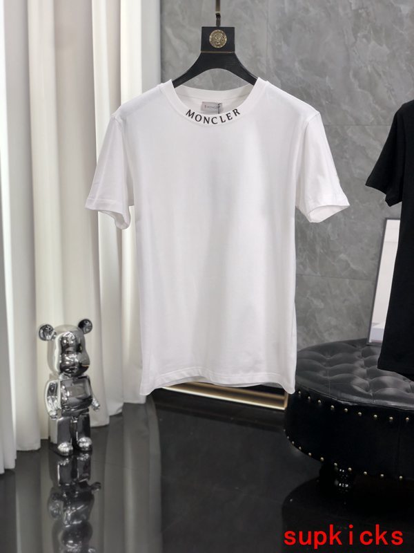 Front view of Moncler luxury clothing with relaxed-fit cut