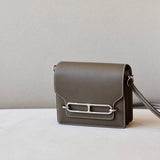Understated bag shown from front angle